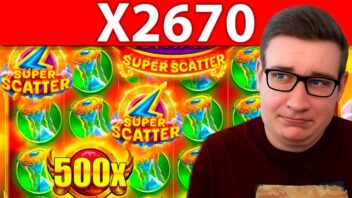 ТРЕПУТИН ловит супер-занос x2670 в Gates of Olympus Super Scatter на 2000₽! ⚡👑
